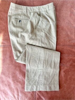 Lauren Ralph Lauren Women’s Tan Wool Blend Wide Leg Cropped Trousers Pants 10